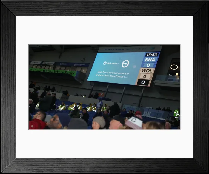 Framed Print : Brighton and Hove Albion vs. Wolverhampton Wanderers: Premier League Showdown at American Express Community Stadium (08DEC19) Framed Print : Brighton and Hove Albion vs. Wolverhampton Wanderers: Premier League Showdown at American Express Community Stadium (08DEC19)