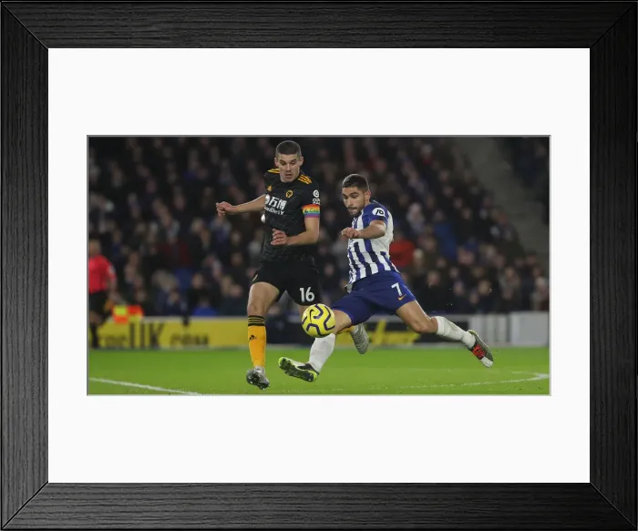 Framed Print : Brighton and Hove Albion vs. Wolverhampton Wanderers: Premier League Battle at American Express Community Stadium (08DEC19)