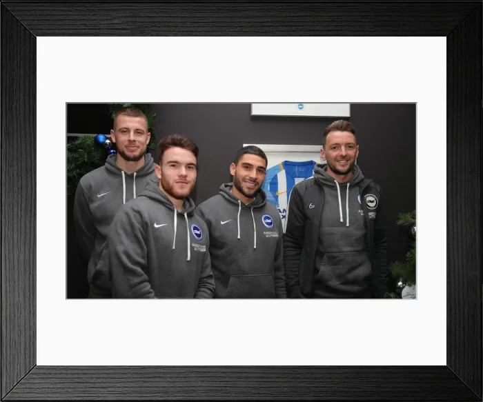 Framed Print : 2019 / 20 Season: Player Signing Session with Neal Maupay, Dale Stephens, Aaron Connolly, and Adam Webster at Amex Stadium Framed Print : 2019 / 20 Season: Player Signing Session with Neal Maupay, Dale Stephens, Aaron Connolly, and Adam Webster at Amex Stadium