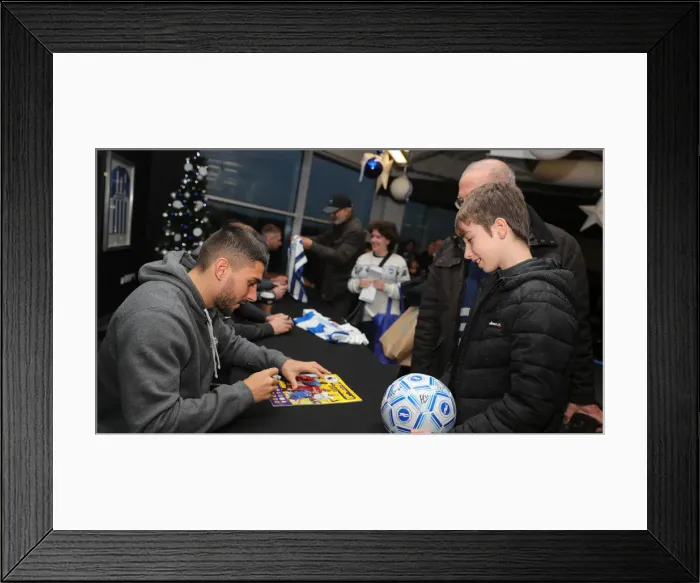 Framed Print : Brighton & Hove Albion FC: 2019 / 20 Season - Player Signing Session with Neal Maupay, Dale Stephens, Aaron Connolly, and Adam Webster at Amex Stadium Framed Print : Brighton & Hove Albion FC: 2019 / 20 Season - Player Signing Session with Neal Maupay, Dale Stephens, Aaron Connolly, and Adam Webster at Amex Stadium