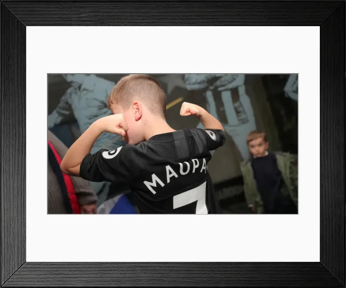 Framed Print : Brighton & Hove Albion FC: 2019 / 20 Season - Player Signing Session with Neal Maupay, Dale Stephens, Aaron Connolly, and Adam Webster at Amex Stadium