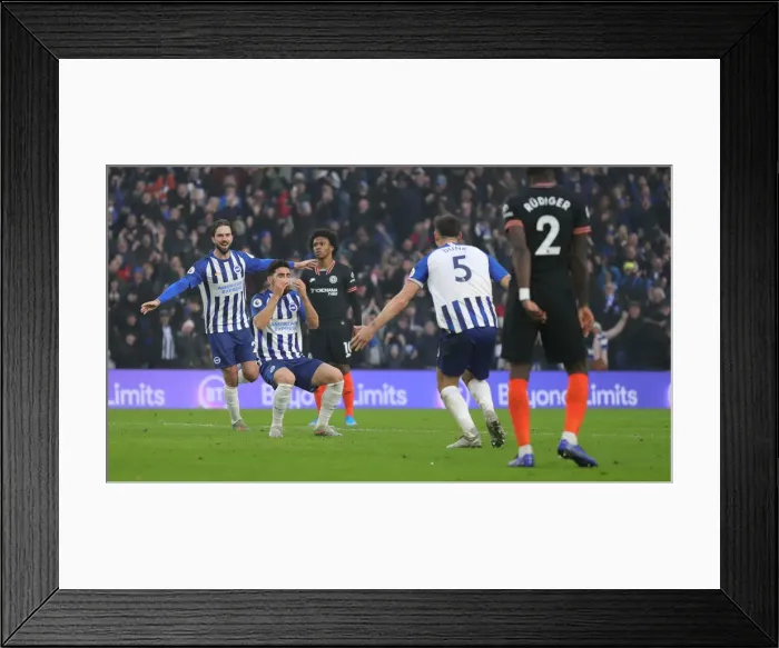 Framed Print : Brighton and Hove Albion vs. Chelsea: A Premier League Battle at American Express Community Stadium (01.01.20) Framed Print : Brighton and Hove Albion vs. Chelsea: A Premier League Battle at American Express Community Stadium (01.01.20)