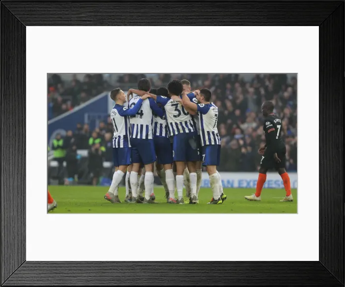 Framed Print : Brighton and Hove Albion vs. Chelsea: A Premier League Battle at American Express Community Stadium (01.01.20)