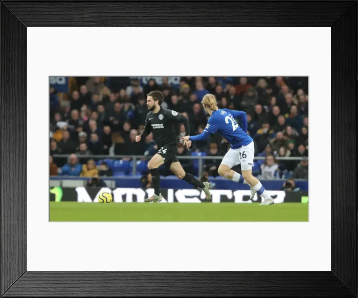 Framed Print : Intense Premier League Showdown: Everton vs. Brighton and Hove Albion at Goodison Park (11Jan20)