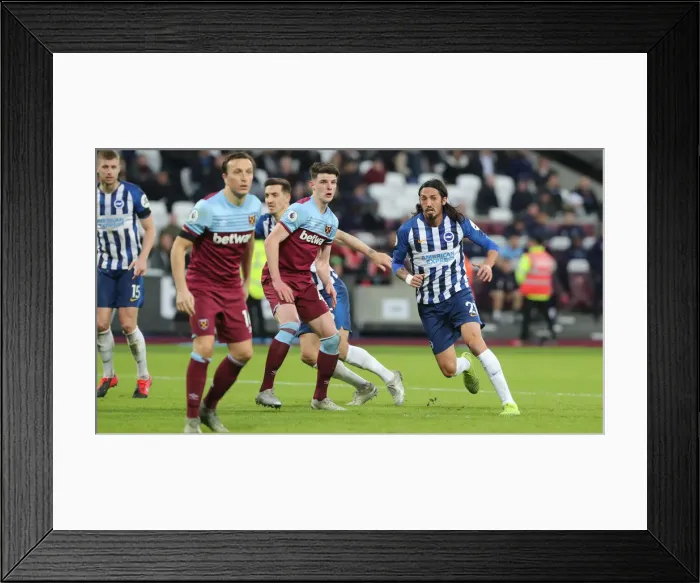 Framed Print : February 1, 2020: A Battle Between West Ham United and Brighton & Hove Albion in the Premier League