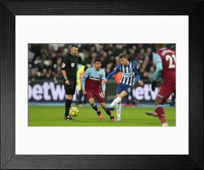Framed Print : February Face-Off: West Ham United vs. Brighton & Hove Albion - Premier League Clash at London Stadium Framed Print : February Face-Off: West Ham United vs. Brighton & Hove Albion - Premier League Clash at London Stadium