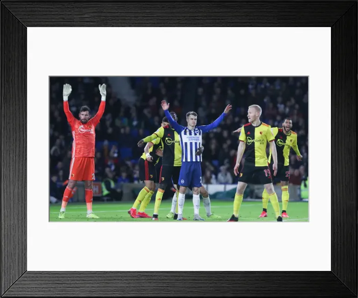 Framed Print : Intense Premier League Showdown: Brighton & Hove Albion vs. Watford (08FEB20) Framed Print : Intense Premier League Showdown: Brighton & Hove Albion vs. Watford (08FEB20)