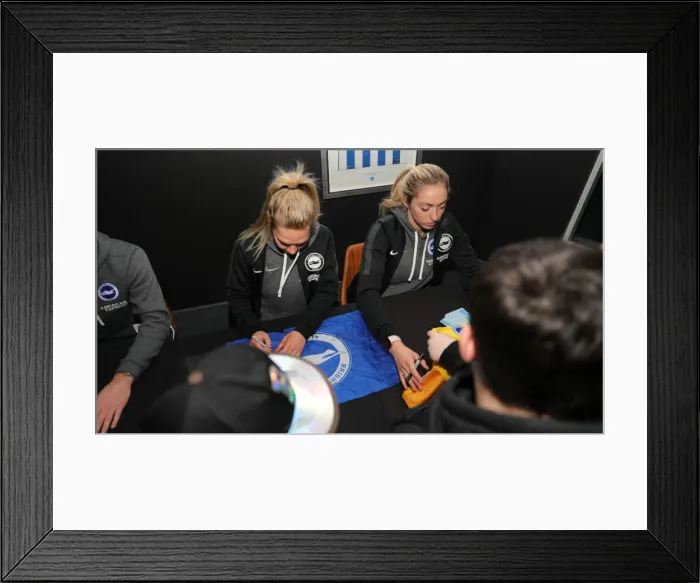 Framed Print : Player Signing Session: Brighton & Hove Albion FC at American Express Community Stadium, 18th February 2020 Framed Print : Player Signing Session: Brighton & Hove Albion FC at American Express Community Stadium, 18th February 2020