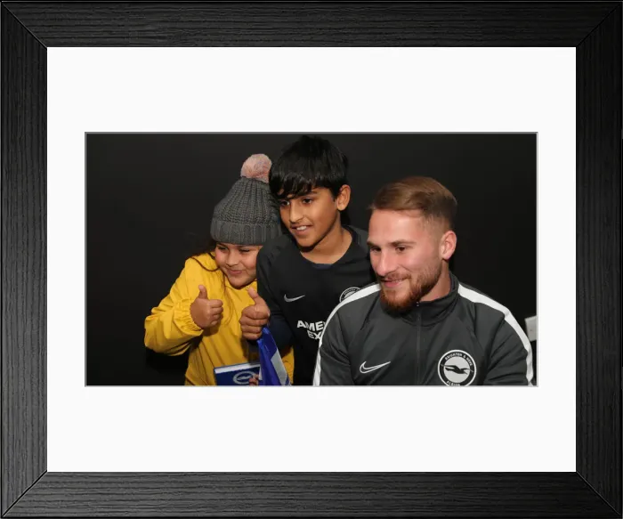 Framed Print : Player Signing Session at Brighton & Hove Albion FC's Dicks Bar, February 2020 Framed Print : Player Signing Session at Brighton & Hove Albion FC's Dicks Bar, February 2020