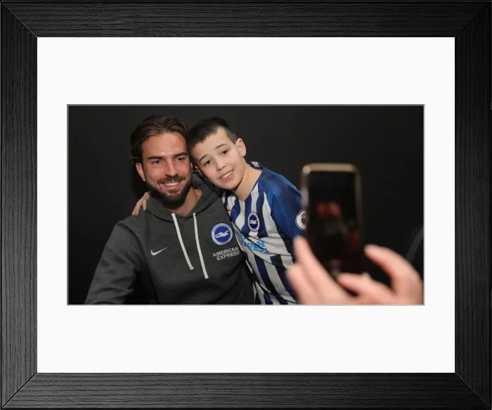 Framed Print : Player Signing Session: Brighton & Hove Albion FC at American Express Community Stadium, 18th February 2020 Framed Print : Player Signing Session: Brighton & Hove Albion FC at American Express Community Stadium, 18th February 2020