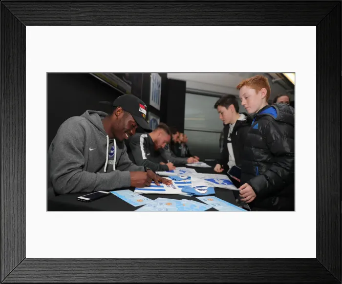 Framed Print : Player Signing Session at American Express Community Stadium, Brighton & Hove Albion FC (18FEB20)