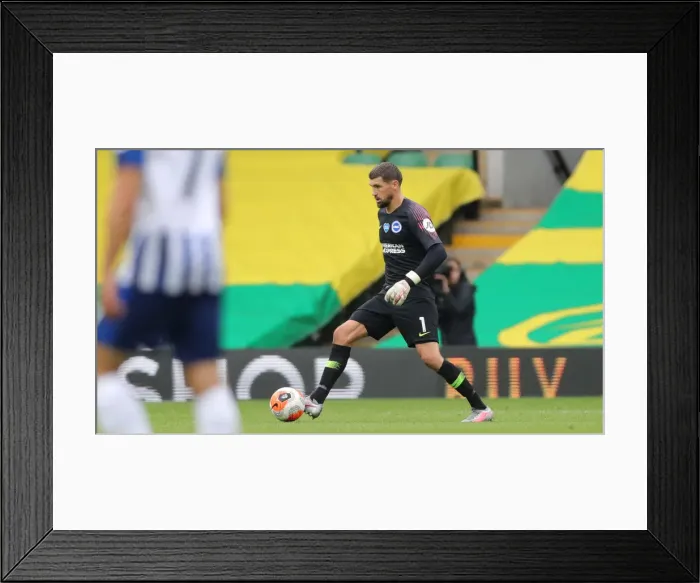 Framed Print : Brighton and Hove Albion vs. Norwich City: Premier League Battle at Carrow Road (04JUL20)