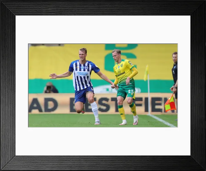 Framed Print : Premier League Showdown: Norwich City vs. Brighton & Hove Albion at Carrow Road (04JUL20) Framed Print : Premier League Showdown: Norwich City vs. Brighton & Hove Albion at Carrow Road (04JUL20)