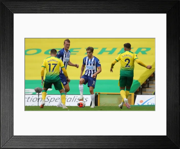 Framed Print : Brighton and Hove Albion vs Norwich City: Premier League Battle at Carrow Road (04JUL20) Framed Print : Brighton and Hove Albion vs Norwich City: Premier League Battle at Carrow Road (04JUL20)