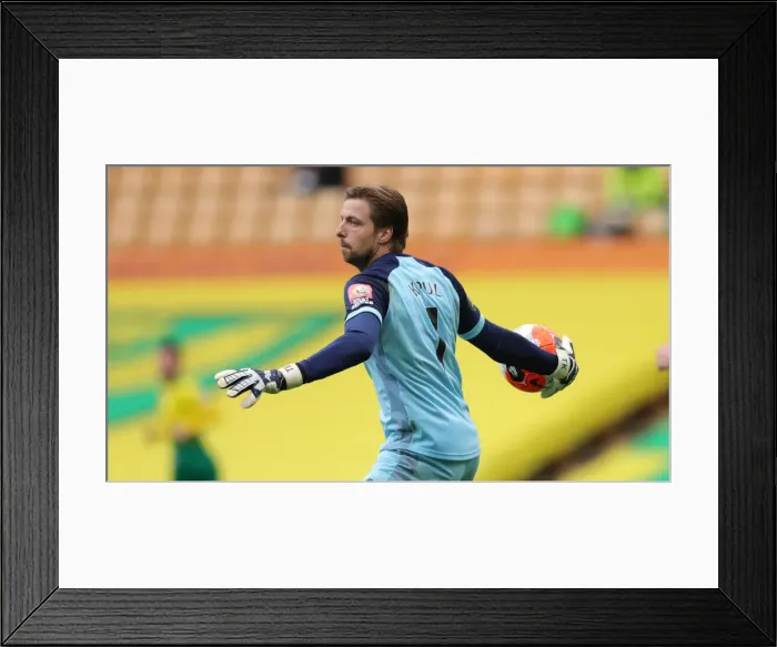 Framed Print : Premier League Showdown: Norwich City vs. Brighton and Hove Albion at Carrow Road (04JUL20)