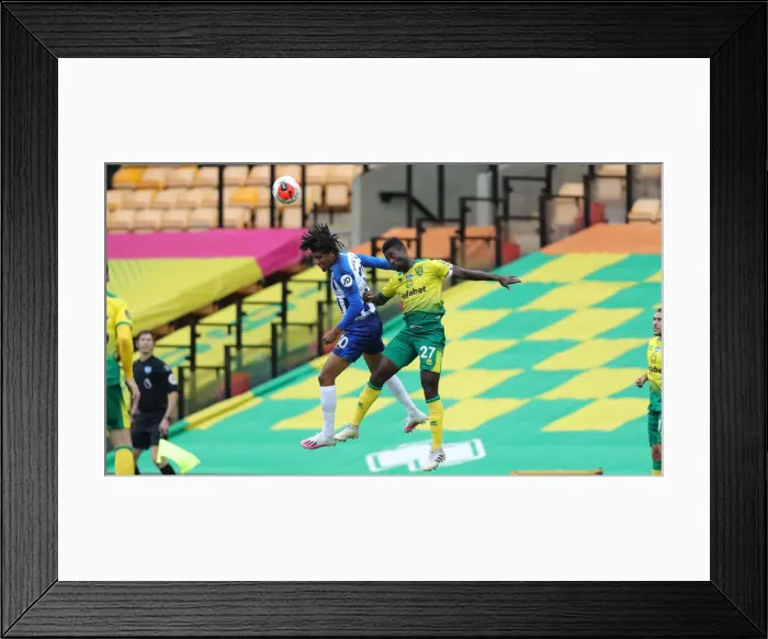 Framed Print : Brighton and Hove Albion vs. Norwich City: Premier League Battle at Carrow Road (04JUL20) Framed Print : Brighton and Hove Albion vs. Norwich City: Premier League Battle at Carrow Road (04JUL20)