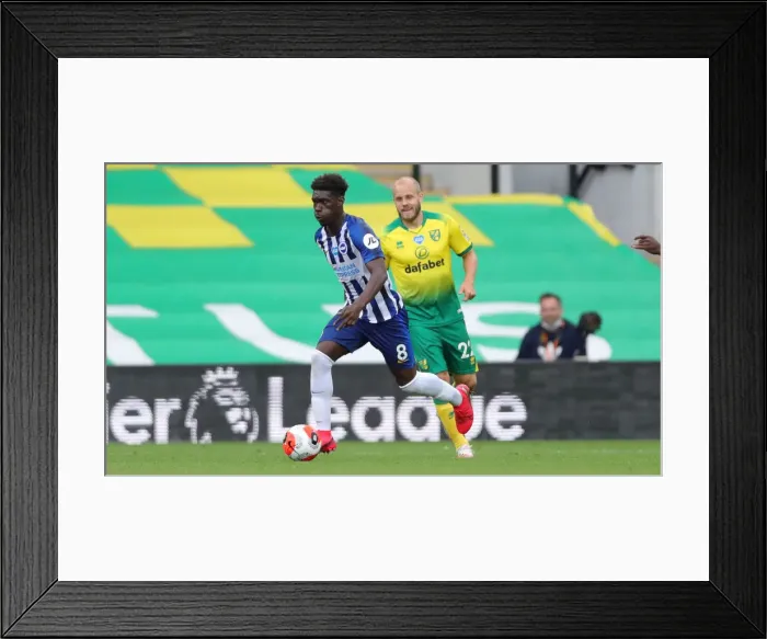 Framed Print : Premier League Showdown: Norwich City vs. Brighton & Hove Albion at Carrow Road (04JUL20)