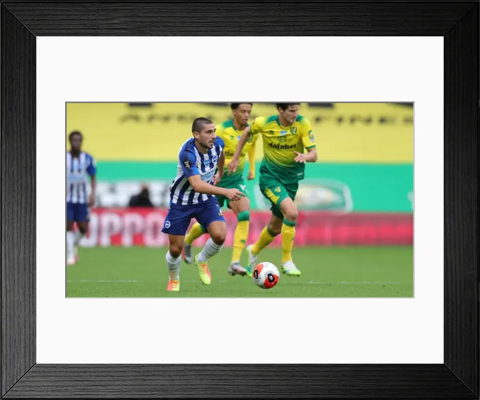 Framed Print : Brighton and Hove Albion vs. Norwich City: Premier League Showdown at Carrow Road (04JUL20)