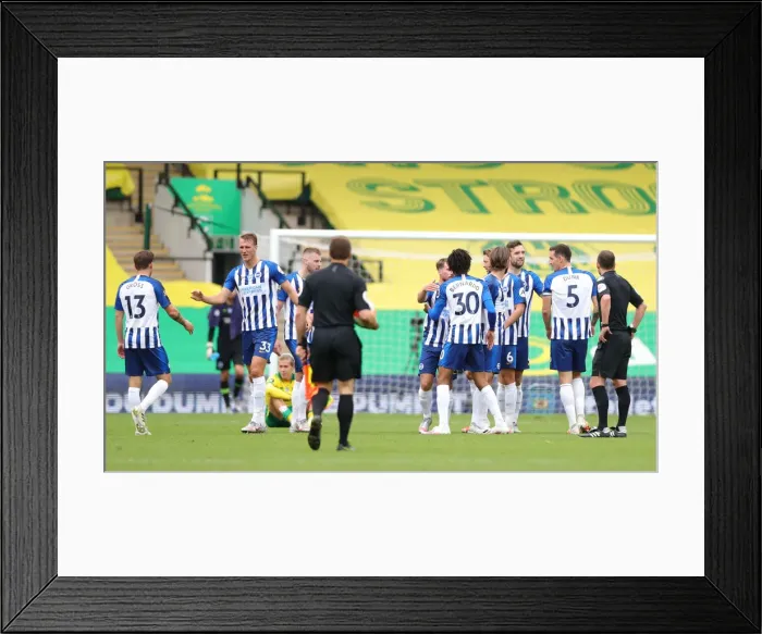 Framed Print : Premier League Showdown: Norwich City vs. Brighton & Hove Albion at Carrow Road (04JUL20) Framed Print : Premier League Showdown: Norwich City vs. Brighton & Hove Albion at Carrow Road (04JUL20)