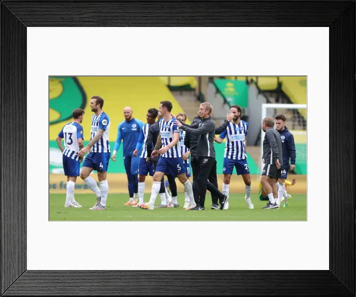 Framed Print : Brighton and Hove Albion vs. Norwich City: Premier League Clash at Carrow Road (04JUL20)