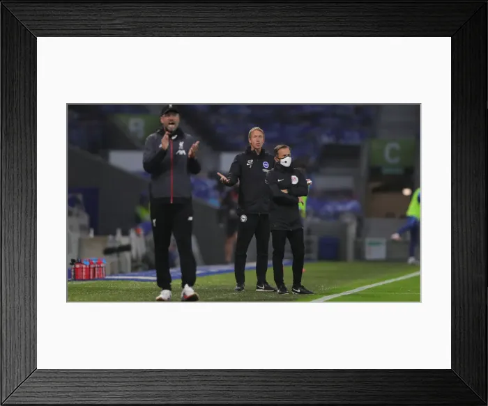 Framed Print : Brighton and Hove Albion vs Liverpool: Premier League Showdown at American Express Community Stadium (July 2020)