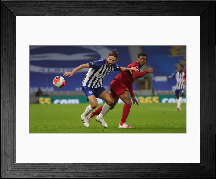 Framed Print : Brighton and Hove Albion vs Liverpool: Premier League Showdown at American Express Community Stadium (July 2020)
