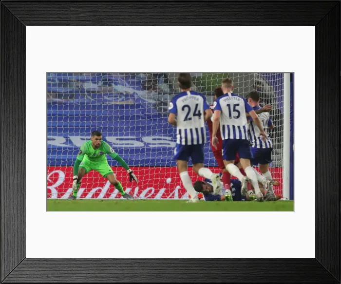 Framed Print : Brighton and Hove Albion vs Liverpool: Premier League Showdown at American Express Community Stadium (July 2020)