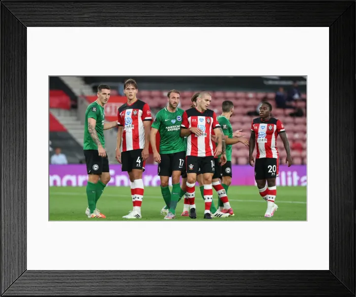 Framed Print : Premier League Showdown: Southampton vs. Brighton & Hove Albion at St. Mary's Stadium (16JUL20) Framed Print : Premier League Showdown: Southampton vs. Brighton & Hove Albion at St. Mary's Stadium (16JUL20)