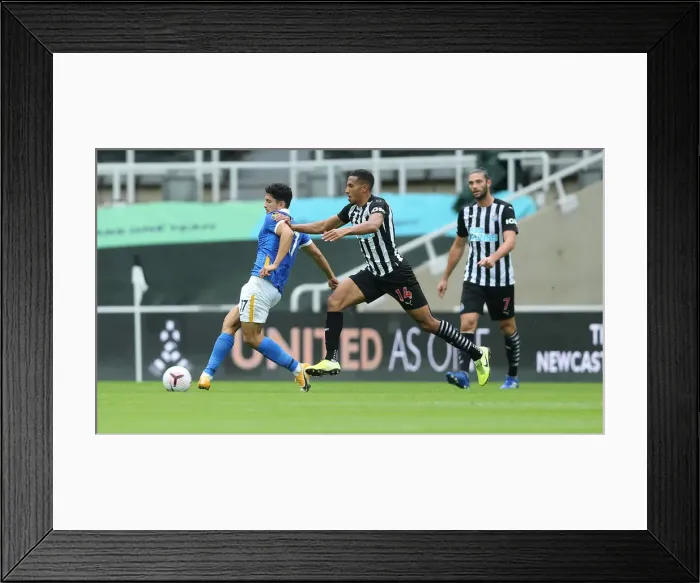 Framed Print : Intense Action: Newcastle United vs. Brighton and Hove Albion at St James Park (2020-21 Premier League) Framed Print : Intense Action: Newcastle United vs. Brighton and Hove Albion at St James Park (2020-21 Premier League)