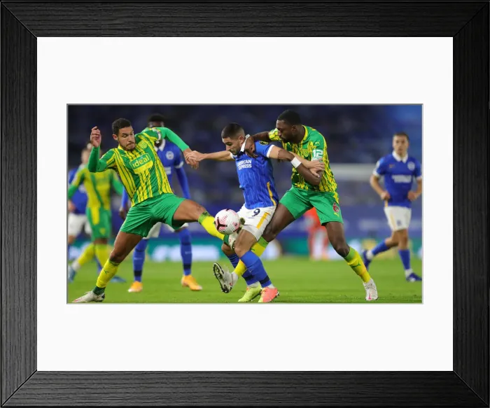 Framed Print : Intense Premier League Showdown: Brighton & Hove Albion vs. West Bromwich Albion (26OCT20)