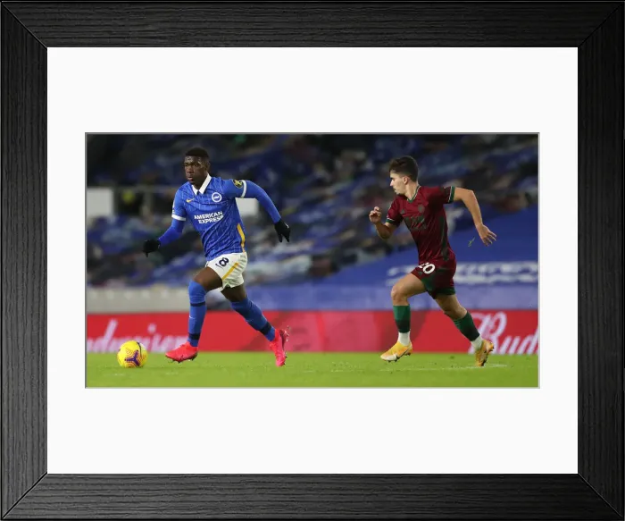 Framed Print : Brighton and Hove Albion vs. Wolverhampton Wanderers: Premier League Battle at American Express Community Stadium (02JAN21)