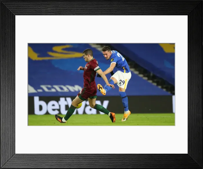 Framed Print : Brighton and Hove Albion vs. Wolverhampton Wanderers: A Premier League Clash at American Express Community Stadium (02JAN21)