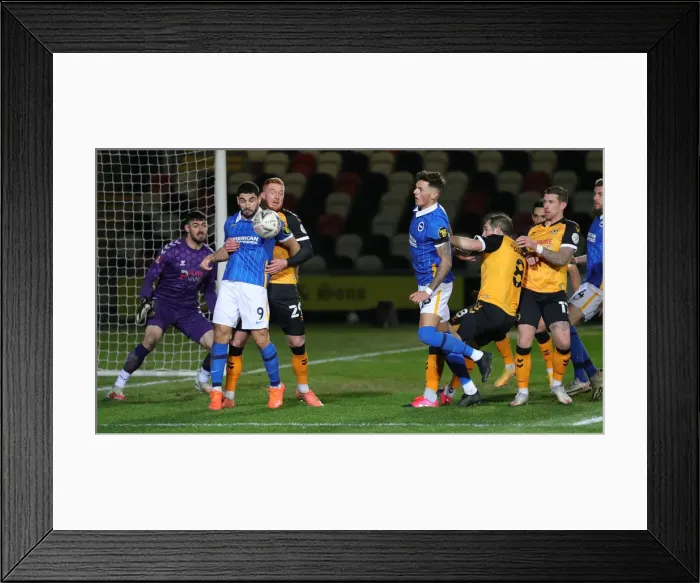 Framed Print : Brighton and Hove Albion's FA Cup Battle at Newport County: A Tight 10th January 2021 Encounter (Newport County 1-X Brighton)