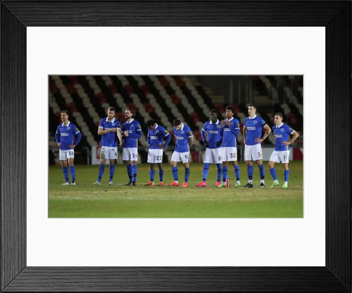 Framed Print : Brighton and Hove Albion Take on Newport County in FA Cup Third Round Clash (10JAN21)