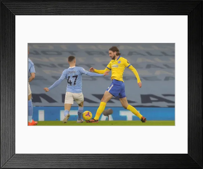 Framed Print : Intense Premier League Showdown: Manchester City vs. Brighton and Hove Albion (13JAN21)