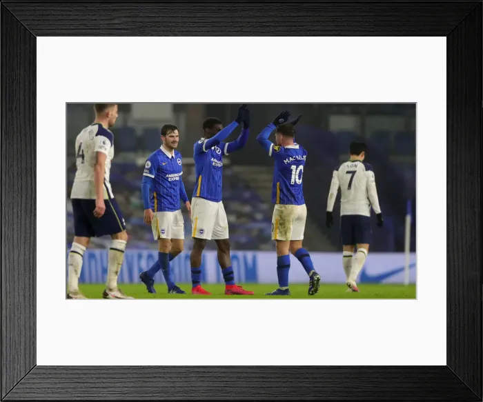 Framed Print : Brighton and Hove Albion vs. Tottenham Hotspur: A Premier League Battle at American Express Community Stadium (31JAN21)