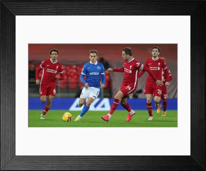 Framed Print : Premier League Showdown: Liverpool vs. Brighton and Hove Albion at Anfield (3rd February 2021)