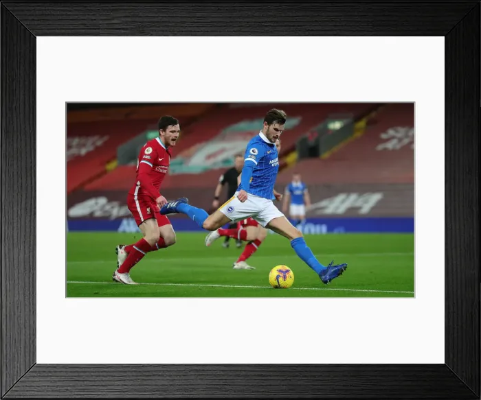 Framed Print : Premier League Showdown: Liverpool vs. Brighton and Hove Albion at Anfield (3rd February 2021)