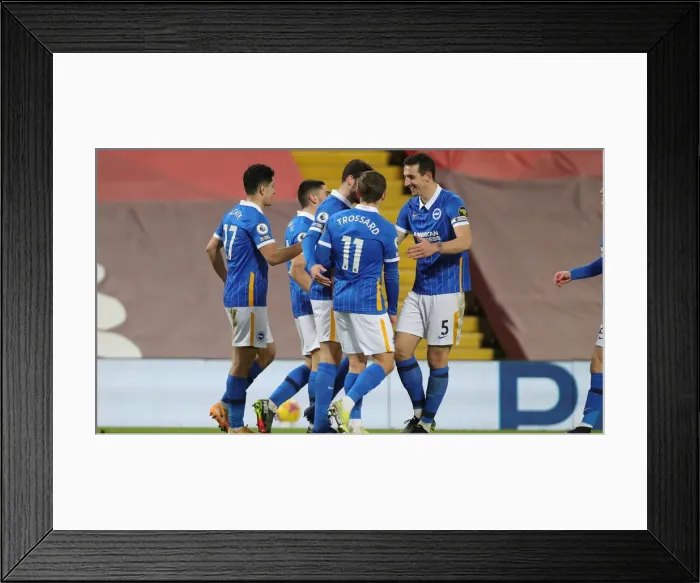 Framed Print : Premier League Showdown: Liverpool vs. Brighton and Hove Albion at Anfield (3rd February 2021) Framed Print : Premier League Showdown: Liverpool vs. Brighton and Hove Albion at Anfield (3rd February 2021)