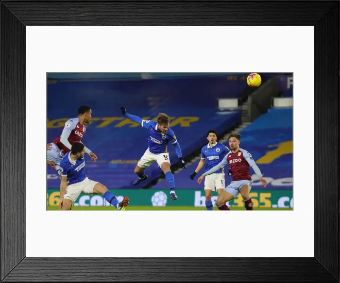 Framed Print : Brighton and Hove Albion v Aston Villa Premier League 13FEB21 Framed Print : Brighton and Hove Albion v Aston Villa Premier League 13FEB21