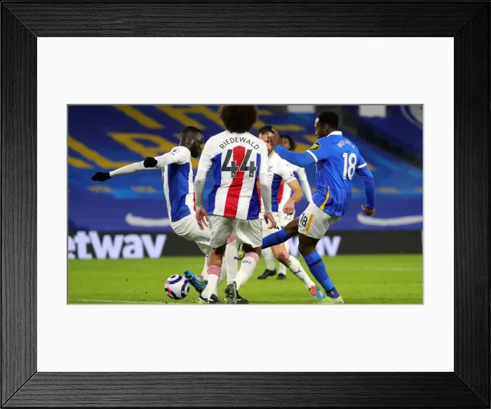 Framed Print : Intense Premier League Clash: Brighton vs. Crystal Palace (22FEB21) - Match Action from American Express Community Stadium Framed Print : Intense Premier League Clash: Brighton vs. Crystal Palace (22FEB21) - Match Action from American Express Community Stadium