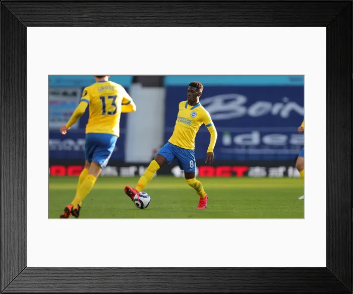 Framed Print : Intense Premier League Clash: Brighton and Hove Albion vs. West Bromwich Albion at The Hawthorns (27FEB21)