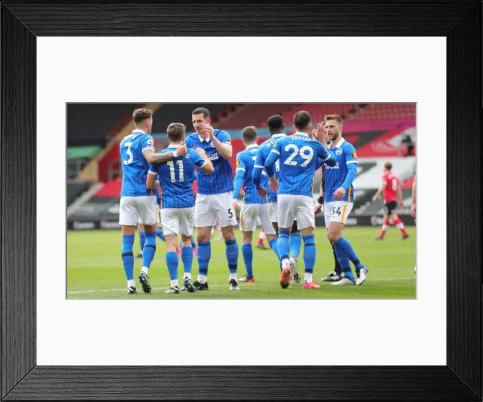 Framed Print : Premier League Rivalry: Southampton vs. Brighton & Hove Albion (14MAR21) - Intense Match Action