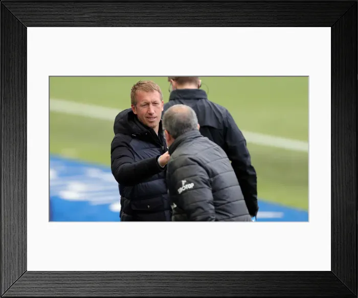 Framed Print : Intense Premier League Showdown: Brighton & Hove Albion vs. Leeds United (01MAY21)