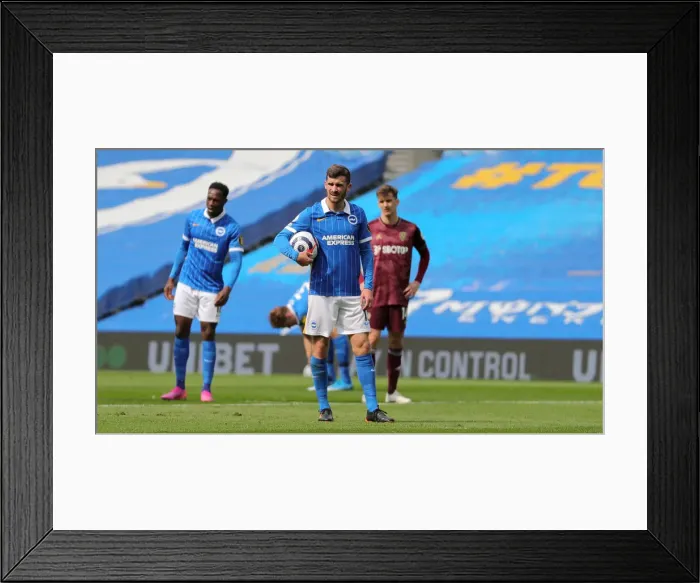 Framed Print : Intense Premier League Clash: Brighton & Hove Albion vs. Leeds United (01.05.2021)
