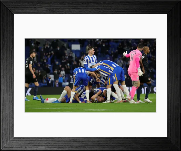 Framed Print : Brighton and Hove Albion vs. Manchester City: Premier League Battle at American Express Community Stadium (18MAY21) Framed Print : Brighton and Hove Albion vs. Manchester City: Premier League Battle at American Express Community Stadium (18MAY21)