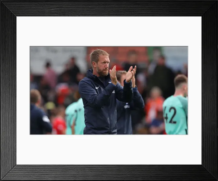 Framed Print : Luton Town vs. Brighton and Hove Albion: Pre-Season Clash at Kenilworth Road (31st July 2021)