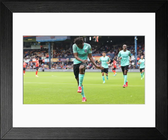 Framed Print : Luton Town vs. Brighton and Hove Albion: Pre-Season Clash at Kenilworth Road (31st July 2021)