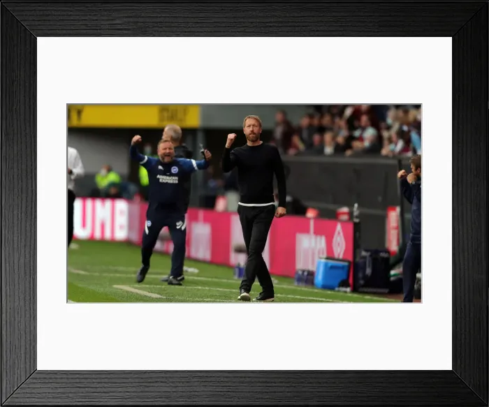 Framed Print : Intense Premier League Clash: Burnley vs. Brighton and Hove Albion at Turf Moor (14AUG21)