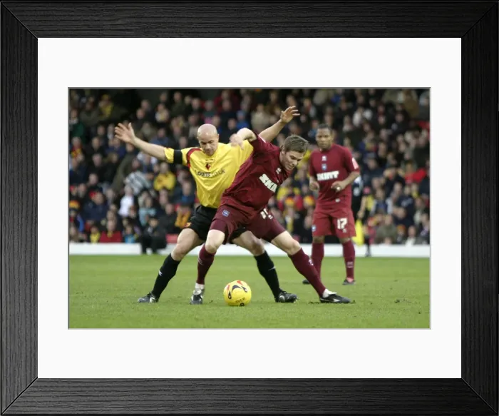 Framed Print : Dean Hammond midfield tackle Framed Print : Dean Hammond midfield tackle